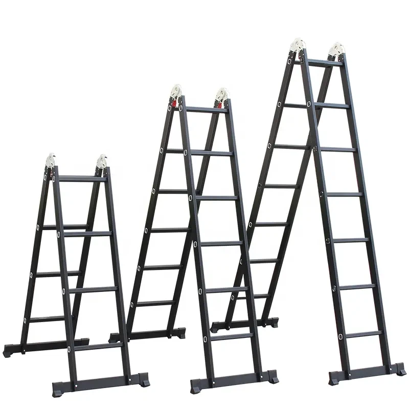 Escalera plegable multiusos de aluminio de 1,5 mm de espesor con bisagras